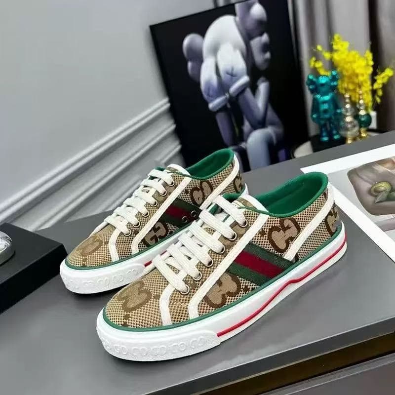 High Version G Brand Embroidery Canvas Shoes Old Flower Color Block Men Women Board Shoes Casual 1977 Vintage White Shoes Sports Shoes