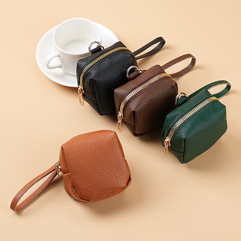 New Export Trade Semi-Handmade Mini Coin Purse Portable Lipstick Storage Bag PU Coin Purse Machine-Made Small Card Holder