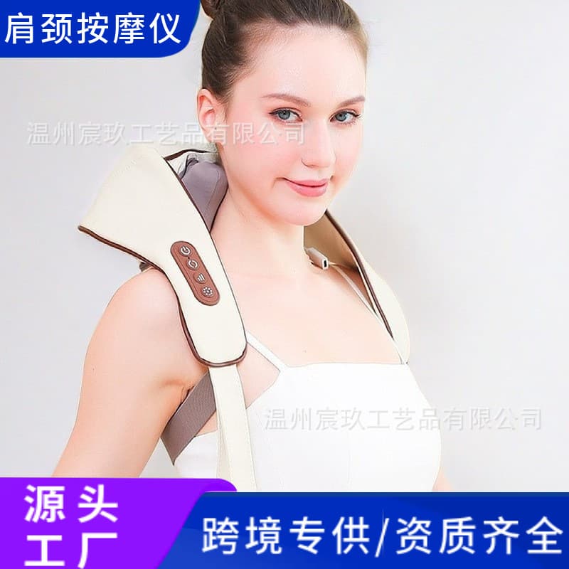 Cross-border massage shawl, trapezius muscle massager, cervical spine and shoulder massager, multi-functional heating simulated human hand
