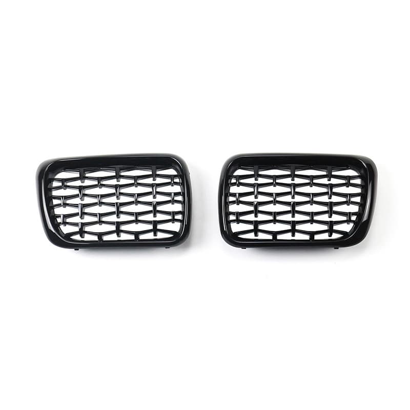 Suitable for 2017-2019 BMW 3 Series E36 modified all black starry sky bright black center grid grille