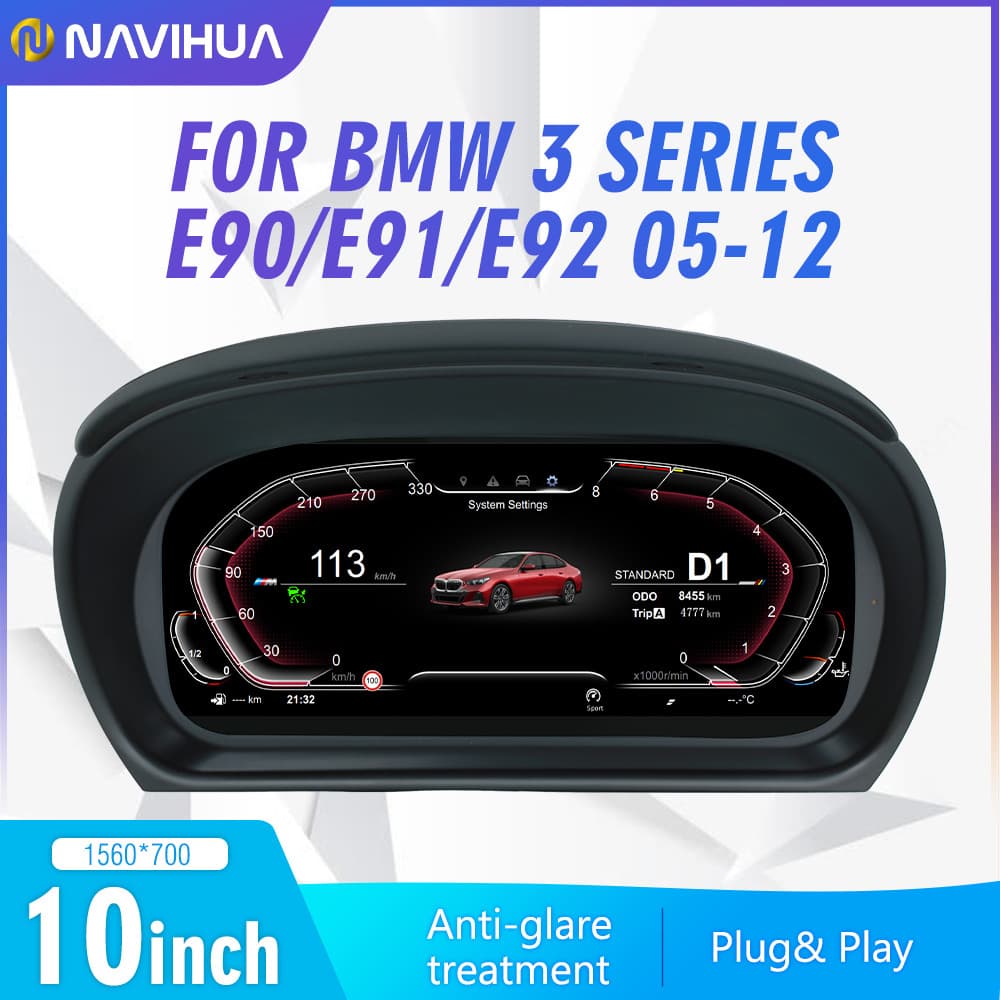 Suitable for BMW 3 Series E90 E91 E92 digital instrument panel speedometer 10-inch LED screen car dashboard