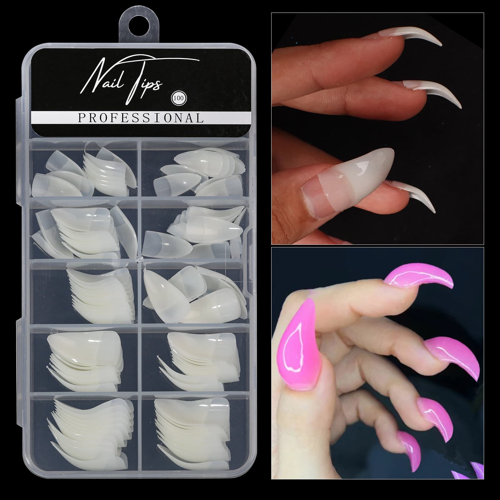 Artistic Nail Art Special Shape Eagle Claw Design False Nails Short Style Heart Pattern Universal for All Ages And Genders