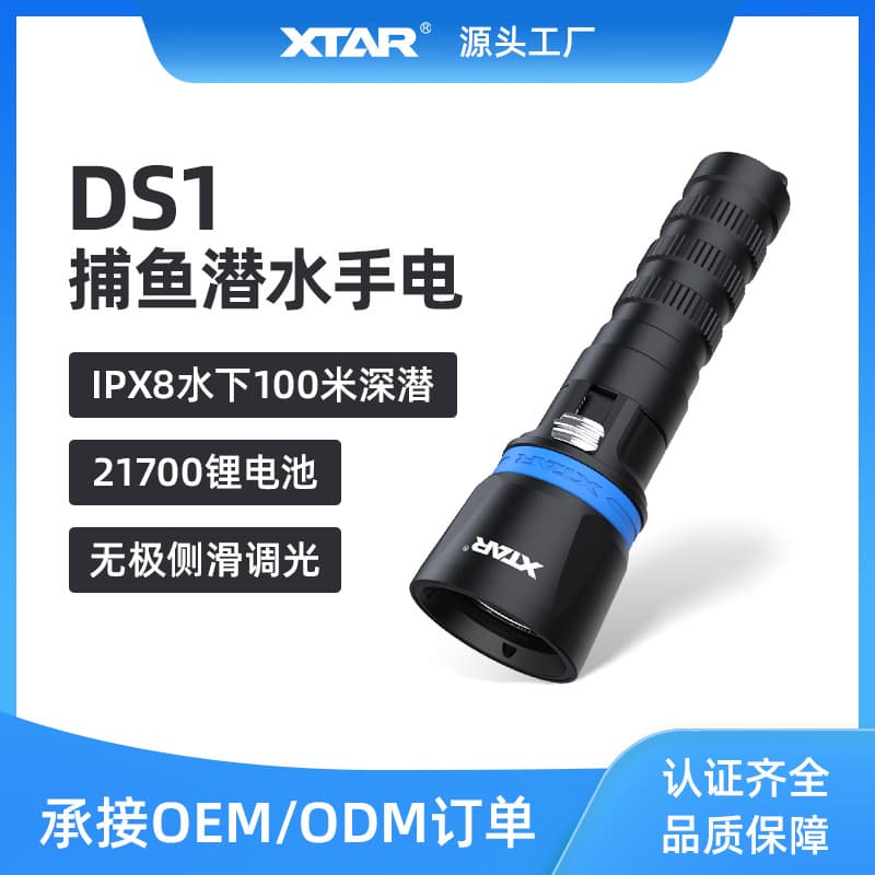 XTAR Exda DS1 Large Capacity Strong Light Underwater 100 m Professional Diving Flashlight 1000 Lumens