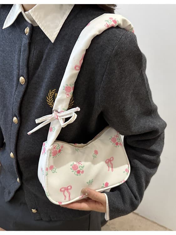 Small floral underarm bag for women 2025 new style fresh and sweet handbag trendy Korean fashion simple shoulder bag