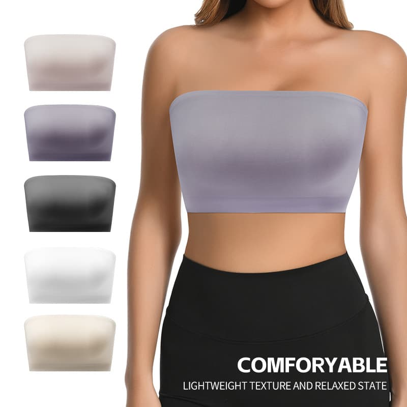 Export Cross-Border Anti-Slip Tube Top Bra Invisible Seamless Sexy Back Support Push Up Strapless Bra Women