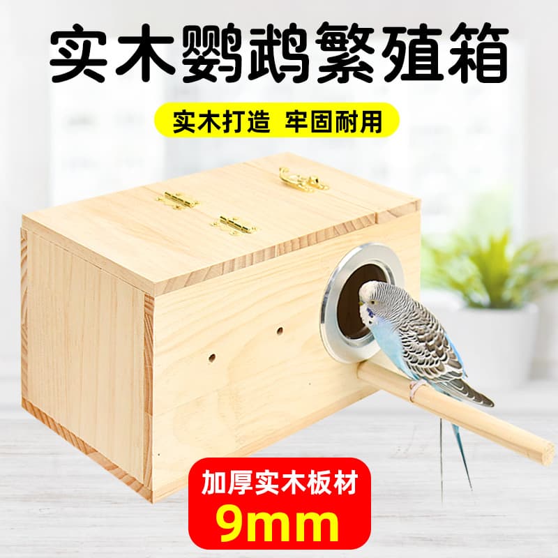 Small Bird Nest Cockatiel Tiger Parrot Lovebird Breeding Box Nesting Supplies Bird House Warm Incubation Box Solid Wood Nest