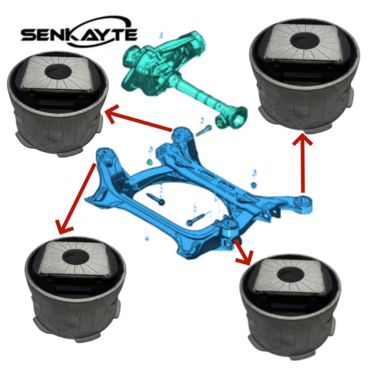 Suitable for Volkswagen Touareg front axle, Audi Q7, Porsche Cayenne subframe cross member 95534103018