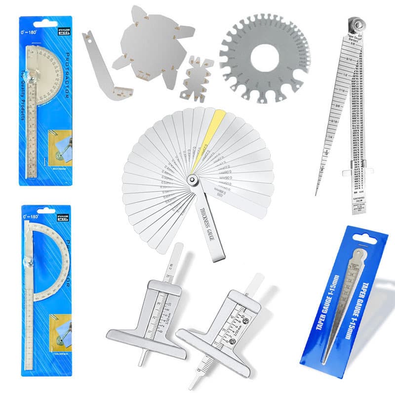 Yunbei 32-piece thickness gauge with copper inserts, stainless steel ruler, high-precision stainless steel feeler gauge, gap gauge, elbow metric/imperial