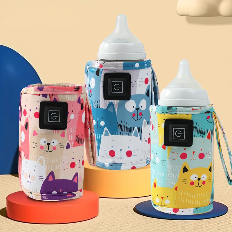 Specialized kitten bottle insulation cover, heating cartoon warm milk cover, constant temperature bottle sleeve, portable universal all-in-one