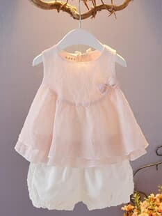 Trendy Girls Summer Set 2026 New Sleeveless Children Stylish Fashion Two-Piece Baby Girl Thin Summer Clothes