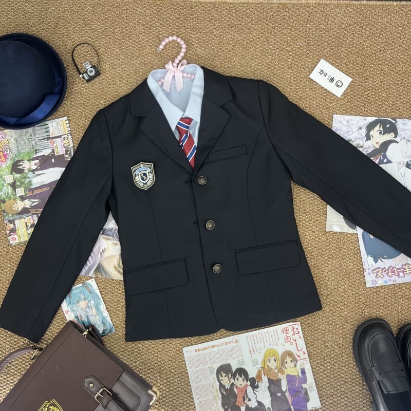 Original Japanese School Style Spring/Autumn Three-Button Blazer, JK Uniform Inspired Sweet Student Class Outfit