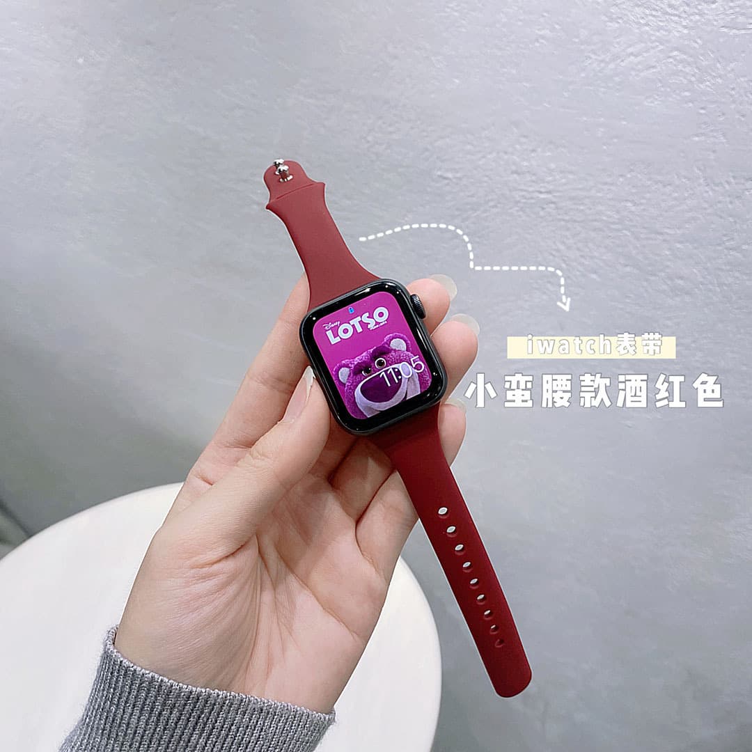 Soft and skin-friendly silicone Apple Watch band compatible with iWatch 11th gen 10/9/8/7/SE