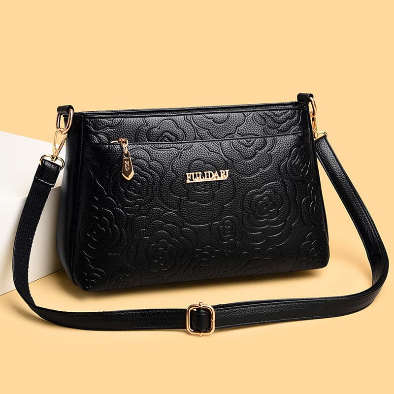 Women's Embossed Handbag, Fashionable and Versatile Mom Bag, Simple Shoulder Bag, Casual Crossbody Bag