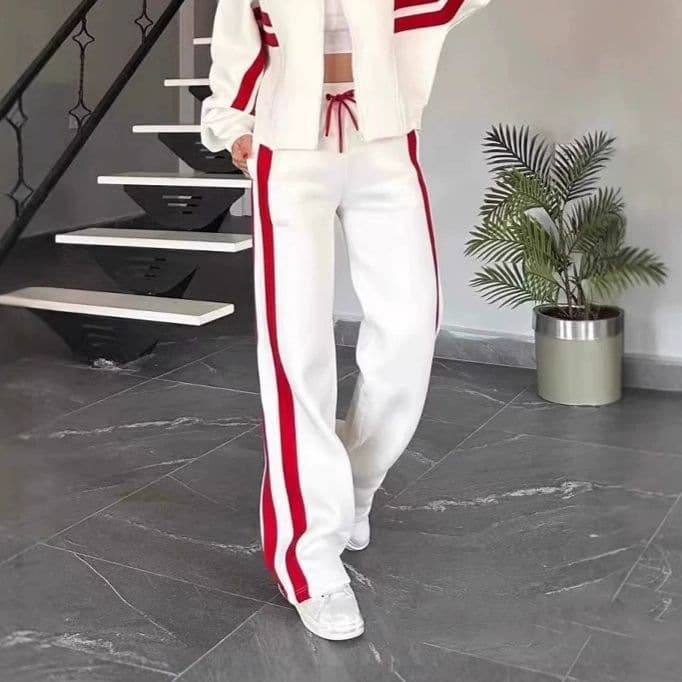 2026 EU/US Amazon Temu Fashion Color-Block New Two-Piece Set Autumn/Winter Women's Casual Sportswear