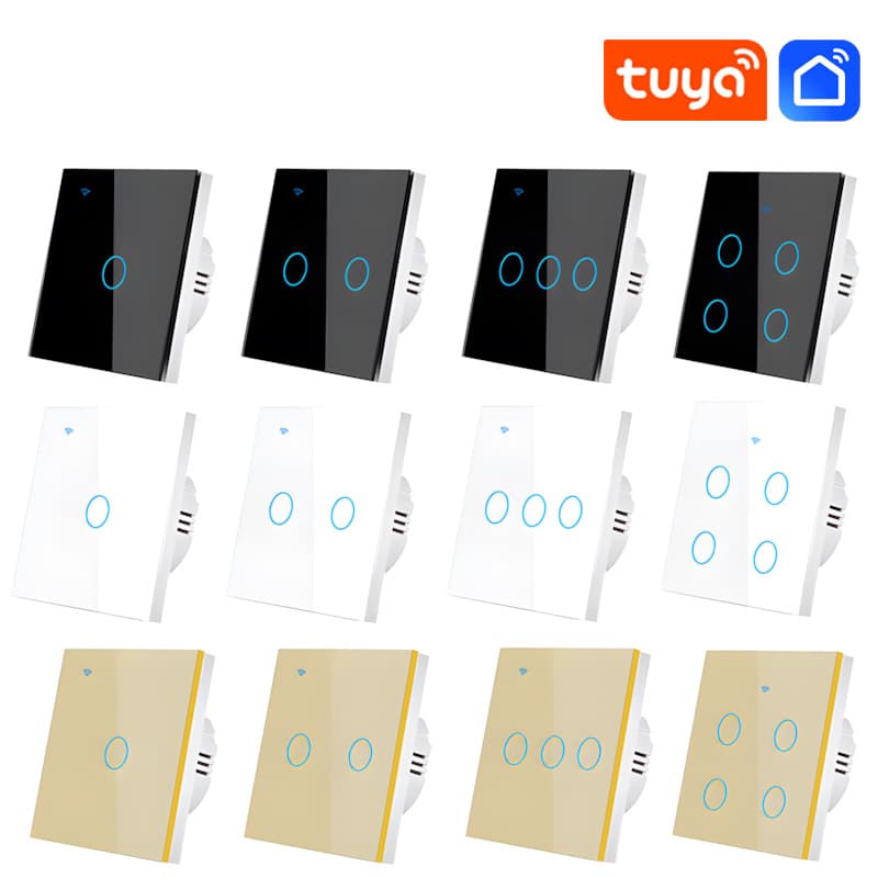 Tuya 86-inch 120-inch WiFi Smart Switch Single Live Neutral Universal Remote Wall Control Light Switch
