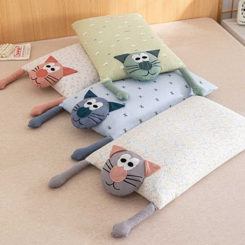 2025 New Soft Comfortable Breathable Double-Layer Buckwheat Neck Support Pillow, Cute Cartoon Craft Style Hug Pillow Core
