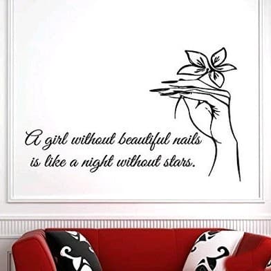 A Girl Without Beautiful Nails - Lotus in Hand Nail Salon Window Sticker Wall Decal