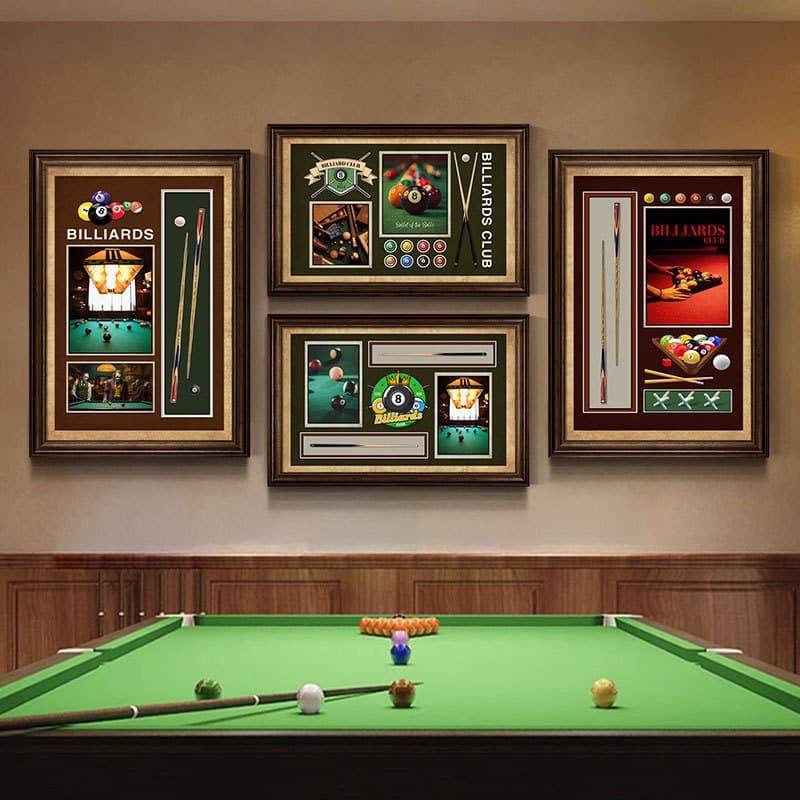 Billiard Room Decorative Painting Snooker Chess Club Billiards Hanging Painting Industrial Style Billiard Hall Wall Retro Oil Painting