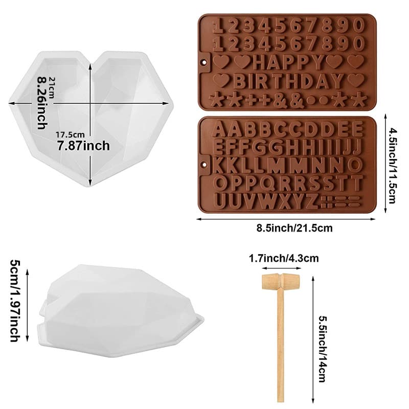 Silicone Diamond Mousse Cake Mold, French Dessert Silicone Cake Mold, DIY Chocolate Mold Set for Baking