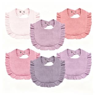 Baby Plain Weave Bib Drool Bib for Girls Teething Soft Absorbent Cotton Newborn Burp Cloth