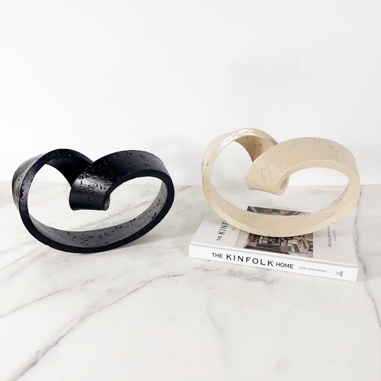 Modern Light Luxury Geometric Ring Ornament Creative Art Faux Travertine Decor Living Room TV Cabinet Decoration Wholesale