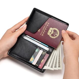 Wholesale PU Leather Passport Wallet Men's Organizer Printed Card Holder Passport Case Card Wallet Travel Document Holder