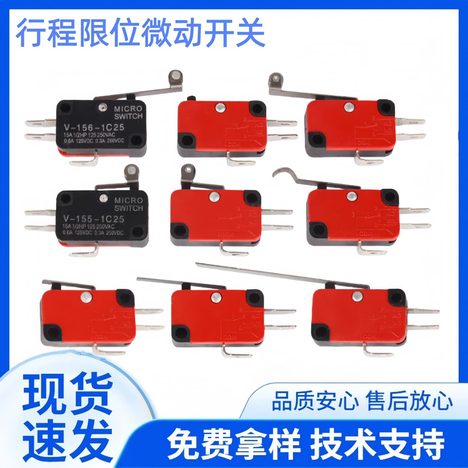 Travel limit switch V-15/152/153/154/155/156/-1C25 self-resetting micro switch