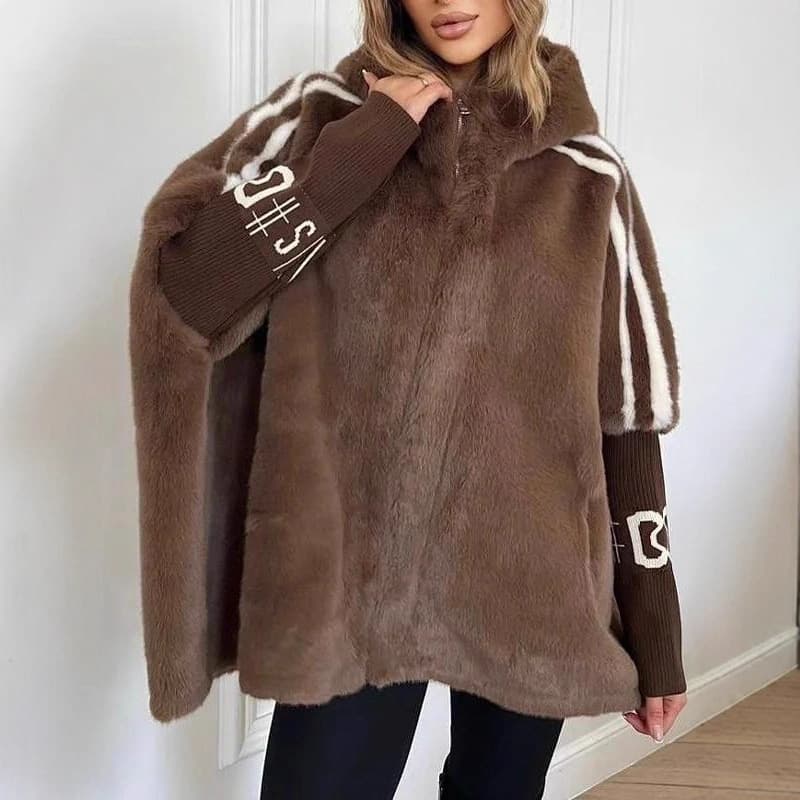 2025 Mink Fur Outwear Women's Short Stand Collar Loose Slimming Look Autumn and Winter New Mink Velvet Imitation Fur Baseball Uniform