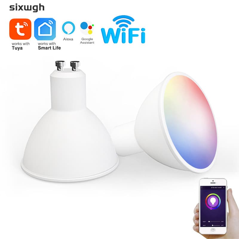 Voice Controlled Remote Graffiti WiFi LED Light Disk 5W Smart Spotlight GU10 Multicolor Temperature Adjustable Home Automation