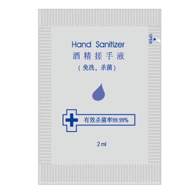 2ml/3ml small pouch disposable portable waterless hand sanitizer alcohol disinfectant gel no-water gel