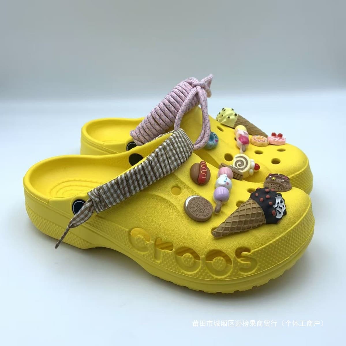 Croos Beiya Sweet Cone Pie 3D DIY Detachable Shoe Charms Versatile Unisex Non-Slip Couples Crocs Shoes