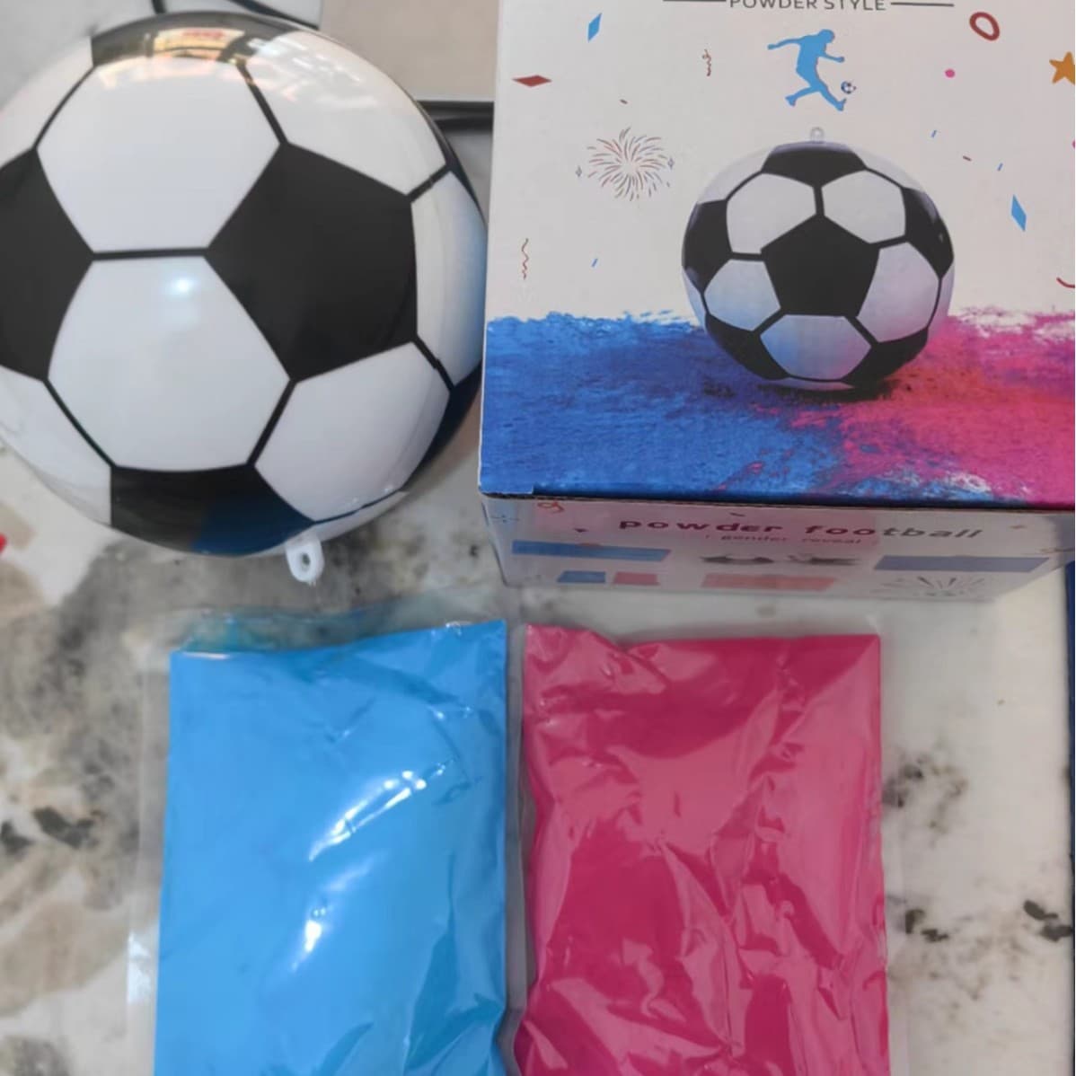Complete collection of party atmosphere supplies cross-border new 14cm football genderreveal gender reveal boys and girls
