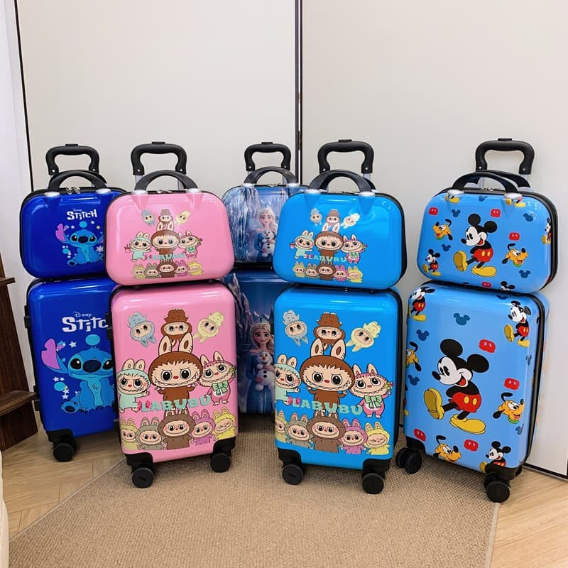 Children's trolley case cartoon suitcase suitcase new boarding case universal wheel student travel two-in-one cute