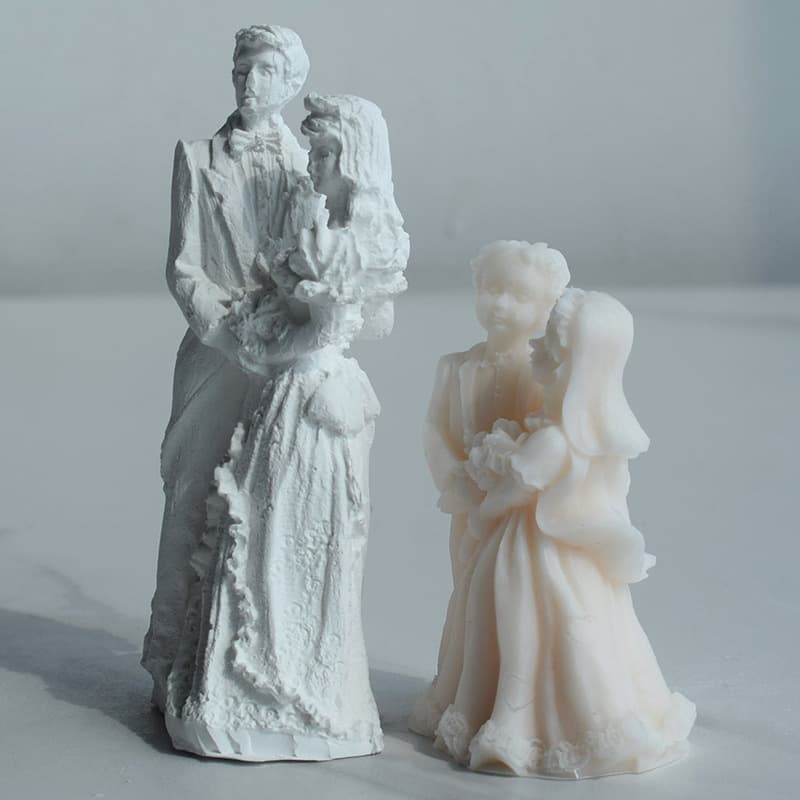 Renshan ins Bride and Groom Aromatherapy Plaster Candle Diffuser Stone Ornament Silicone Mold DIY Resin Epoxy Mold