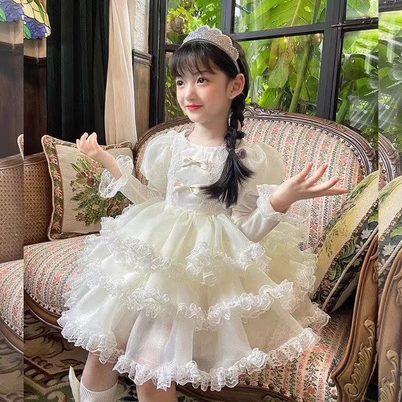 Children's Gown Princess Dress Xiaohongshu Same Style Vintage Girls Birthday Wedding Dress Children Photography Photo Dress