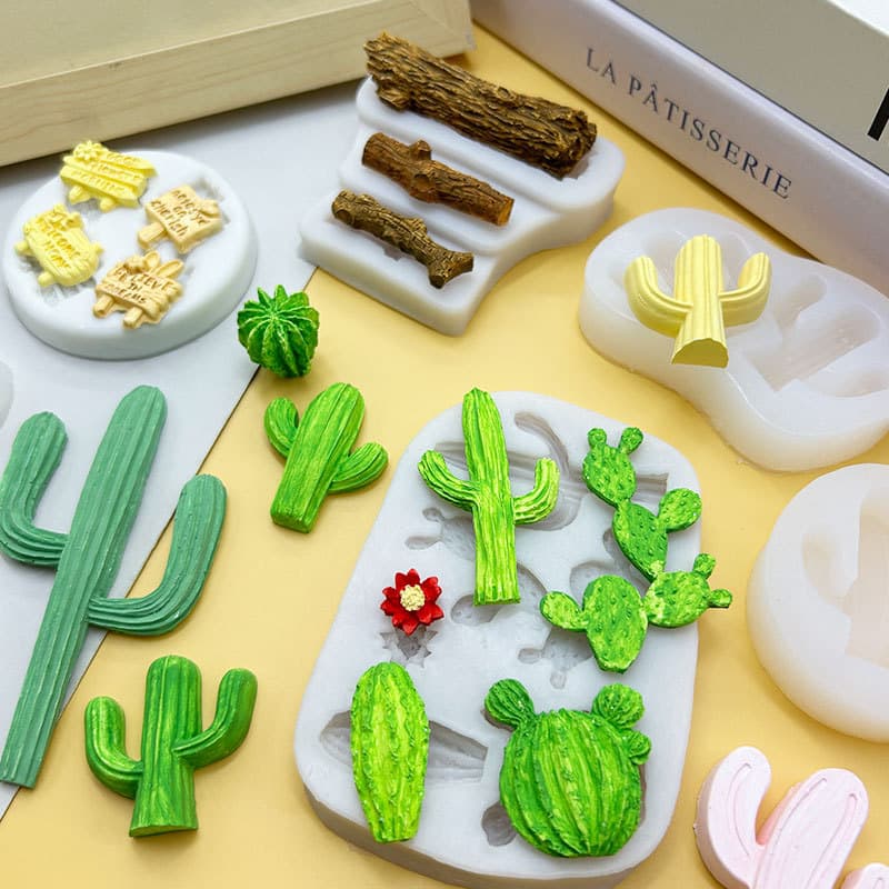 Cactus shape silicone mold DIY chocolate mousse tree street sign cake decoration mold glue clay mold