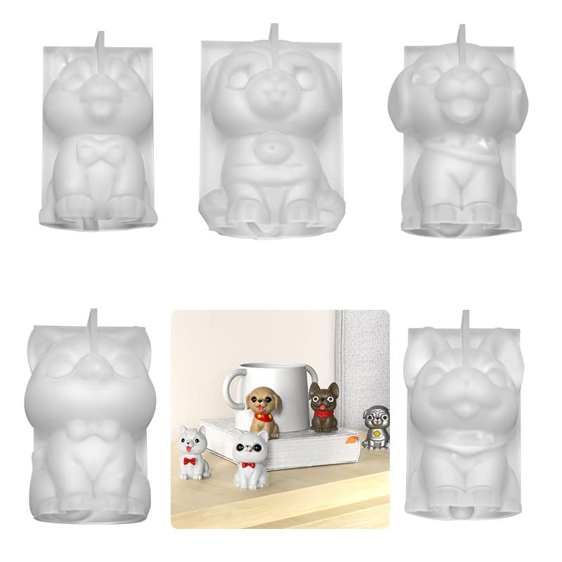 DIY French Bulldog Puppy Ornament Resin Mold, Gypsum Resin Cat Bulldog Keychain Silicone Mold