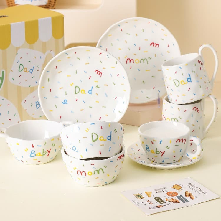 Dinnerware Set Cartoon Candy Creative Ceramic Plates Bowls Dishes High-Temperature Ceramic Set Matching Tableware