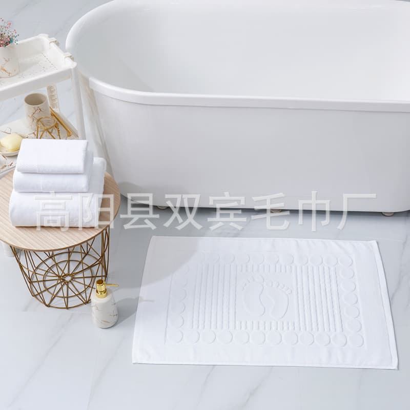 Factory wholesale new style star hotel bath towels, bathroom cotton non-slip mat, thick cotton solid color foot mat