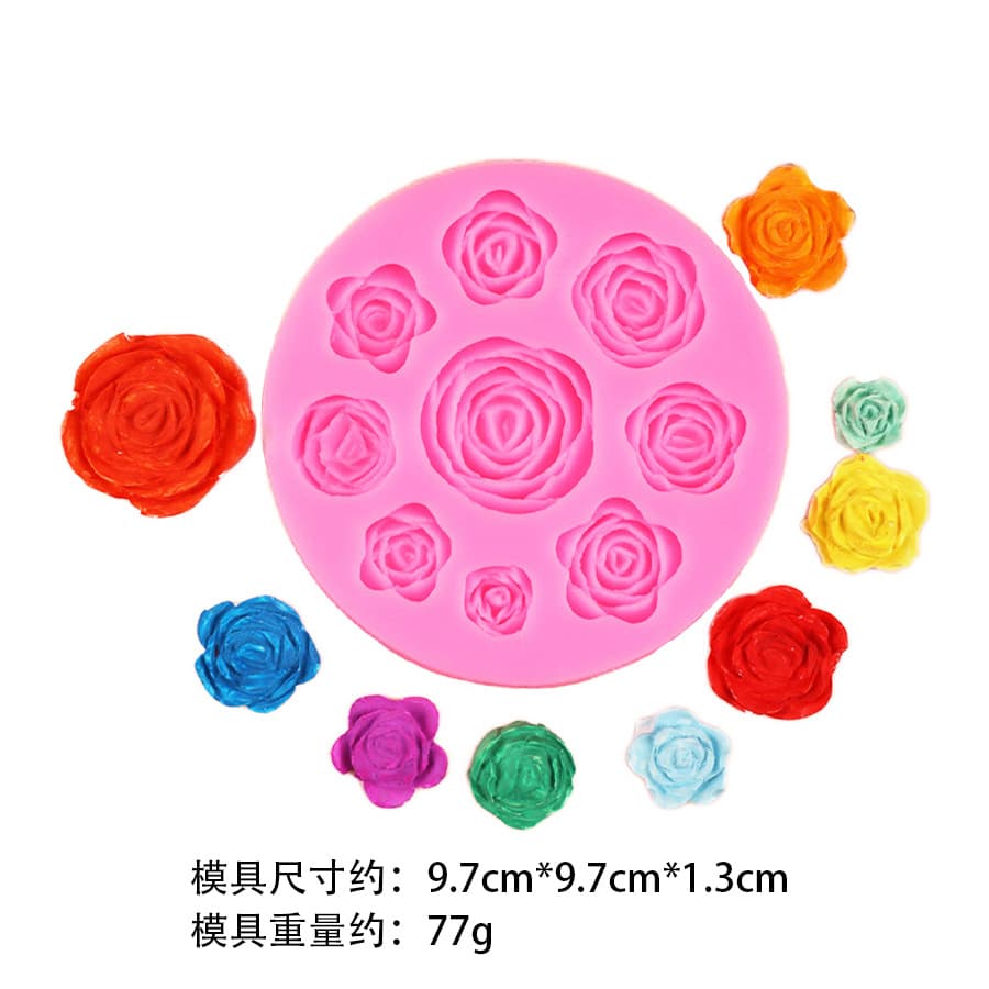 3D Rose Peony Scented Candle Silicone Mold Cake Decoration Small Flower DIY Car Gypsum Mold