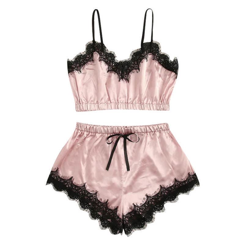 European and American cross-border hot-selling sexy lace lingerie suspenders three-point chest-wrapped lace panties set