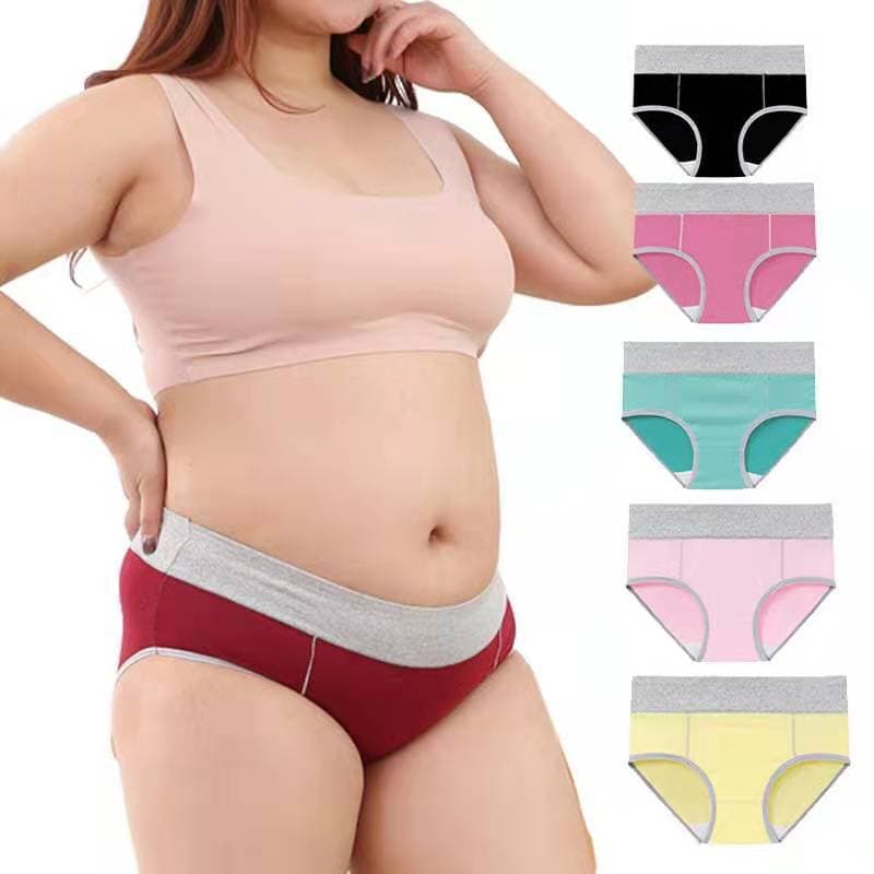 Cross-border Plus Size High Waist Women's Briefs Cotton Underwear Wholesale