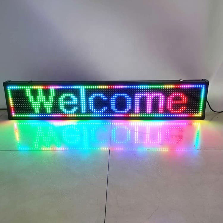 LED full color display billboard HD P10 large screen light pole screen flash bar screen electronic light sign