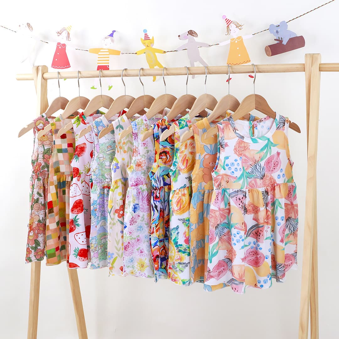 Girls Cotton Silk Dress New Summer Medium and Older Kids Princess Dress Sleeveless Dress Korean Style Girls Dress Children's Clothing Wholesale