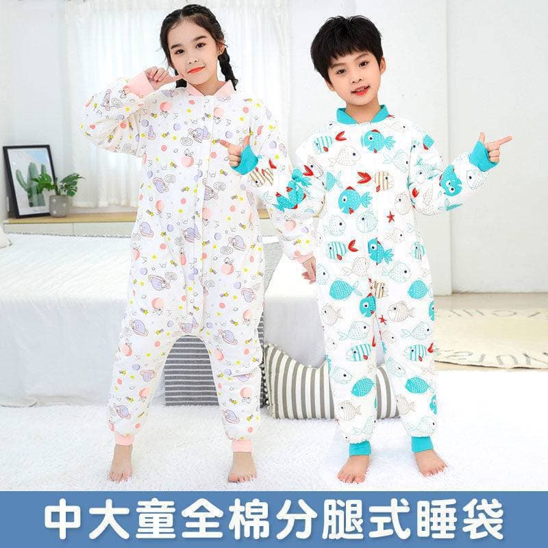 Kids Sleeping Bag Spring Autumn Anti-Kick Blanket Baby 3-6-12-15 Years Toddler Summer Pure Cotton Gauze One-Piece Pajamas