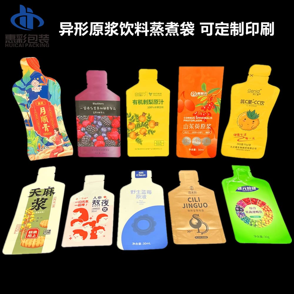 Retort Jelly Juice Soft Packaging Bags, Enzyme Bottle-shaped Special-shaped Composite Aluminum Foil Bags, Liquid Plastic Spout Bags