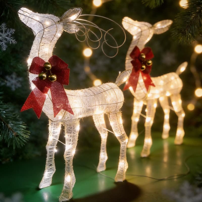 Christmas Cross-border New Reindeer Iron Art Decoration Ornament Christmas Deer Light Mall Courtyard Park Ornament Luminous Deer