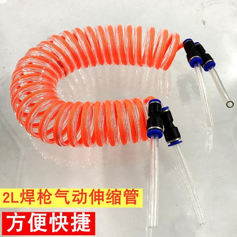 2L Welding Torch Oxygen Gas Acetylene Hose Spring-type PU Spiral Elastic Welding Gun Double Hose Connection Rubber Hose