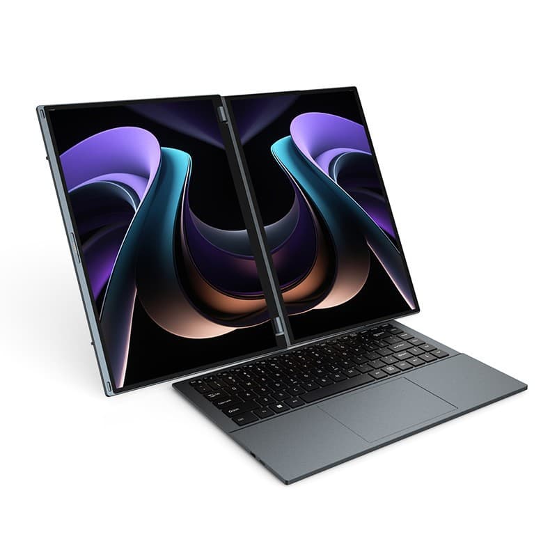 New 14+14-inch dual-screen touch Core i7-1270P office fingerprint unlocking laptop with magnetic suction