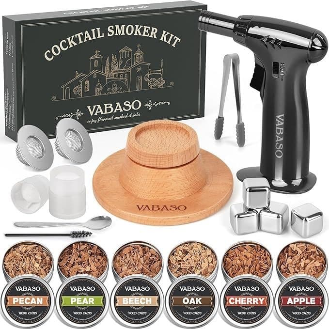 Cross-border Hot-selling Whiskey Smoker Wooden Smoker Cocktail Smoking Kit